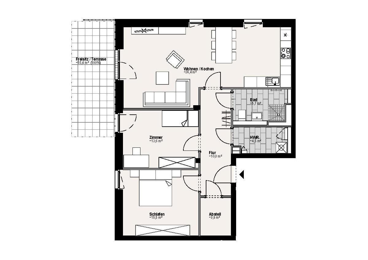 Wohnungsgrundriss 8001 