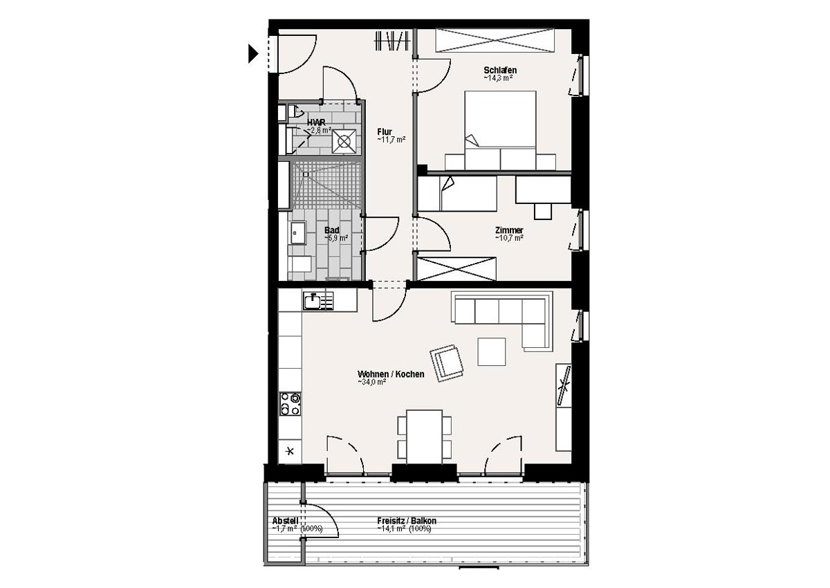 Wohnungsgrundriss 8203 