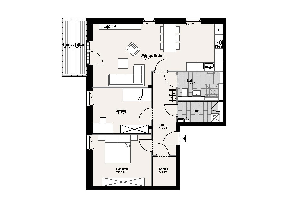 Wohnungsgrundriss 8401 