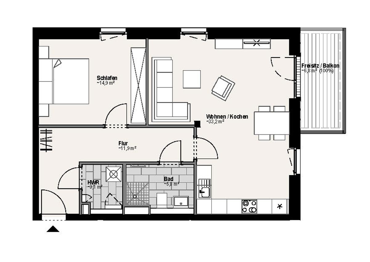 Wohnungsgrundriss 8402 