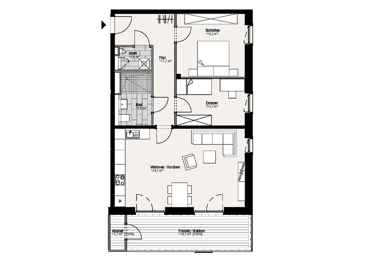 Wohnungsgrundriss 8403 