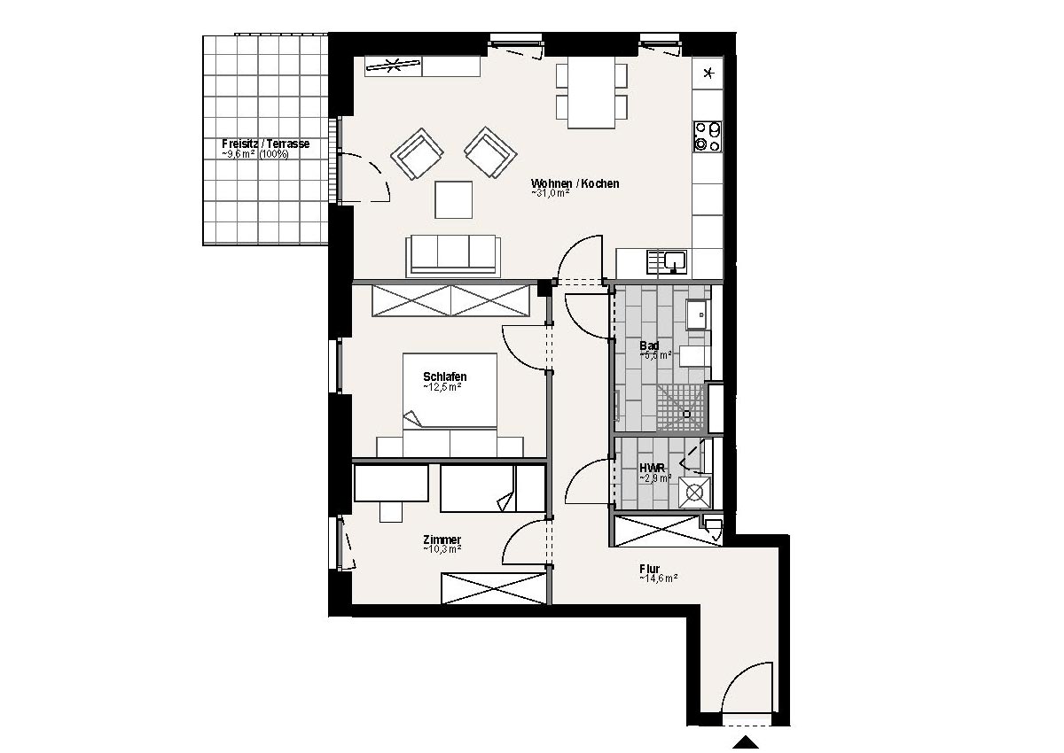 Wohnungsgrundriss 9004 