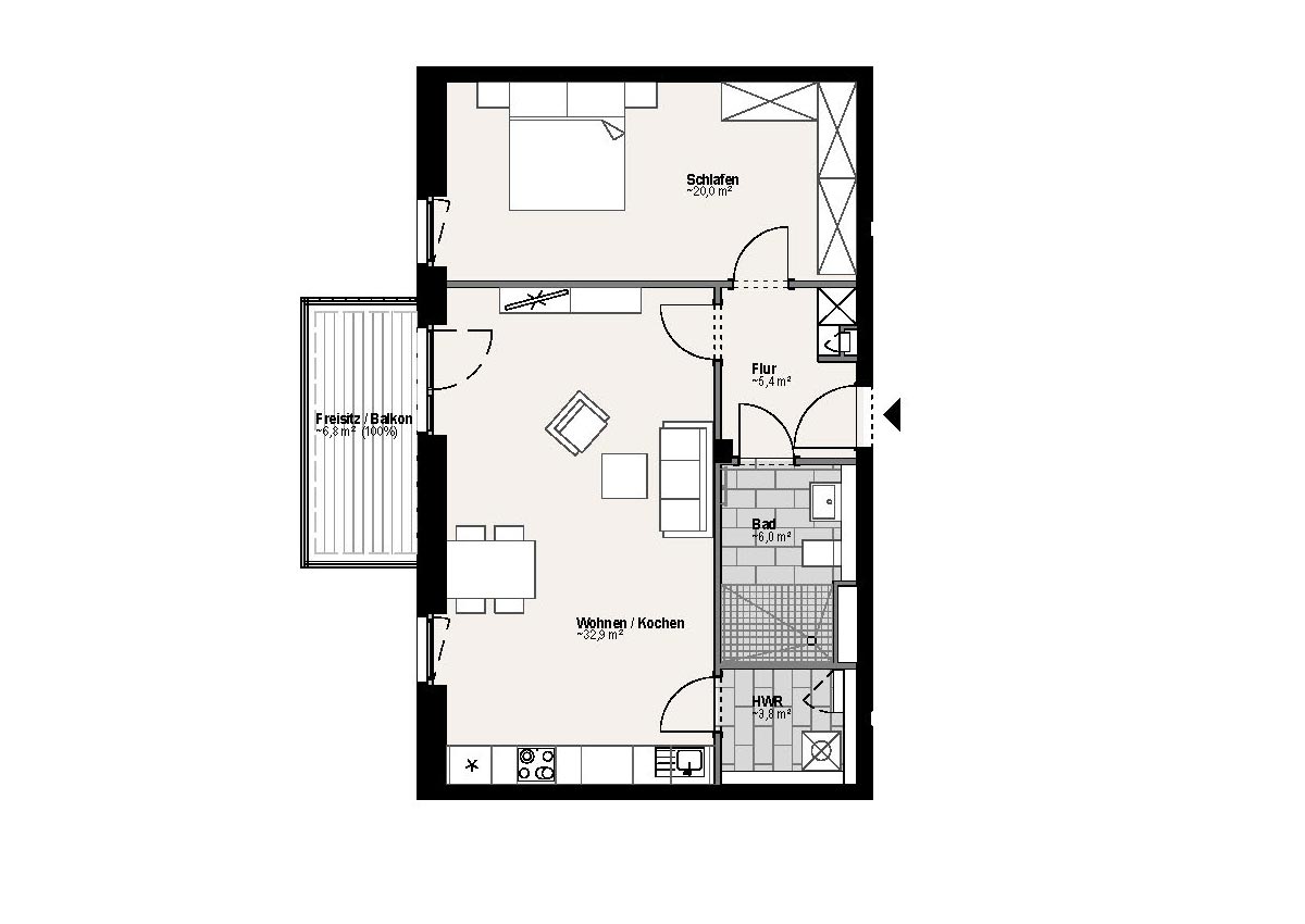 Wohnungsgrundriss 9103 