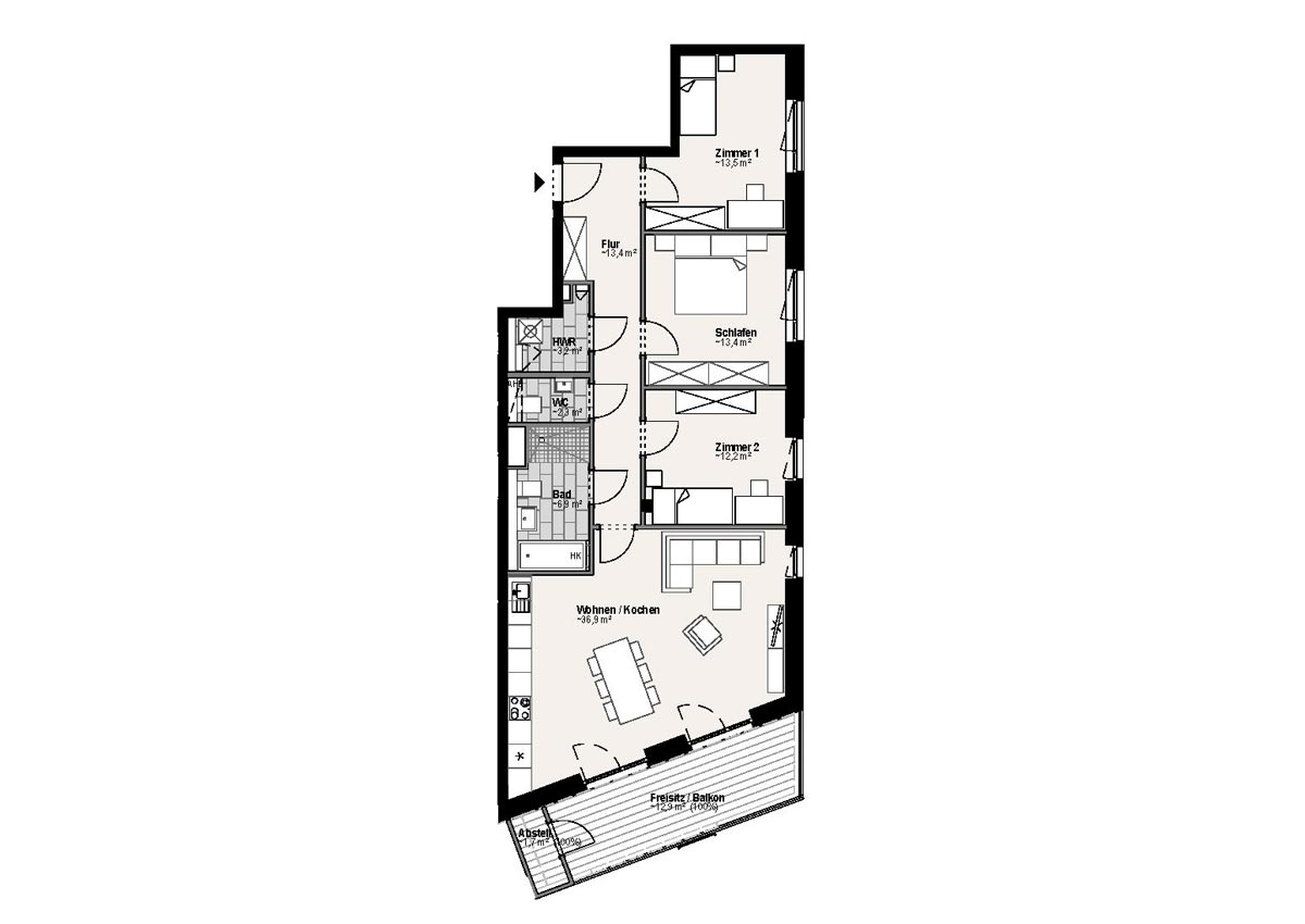 Wohnungsgrundriss 9301 