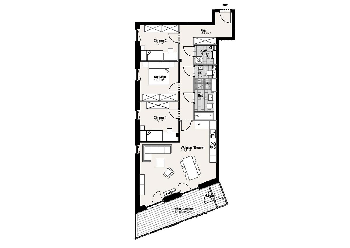 Wohnungsgrundriss 9302 