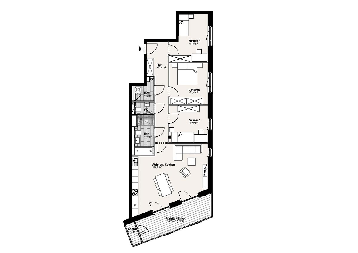 Wohnungsgrundriss 9401 